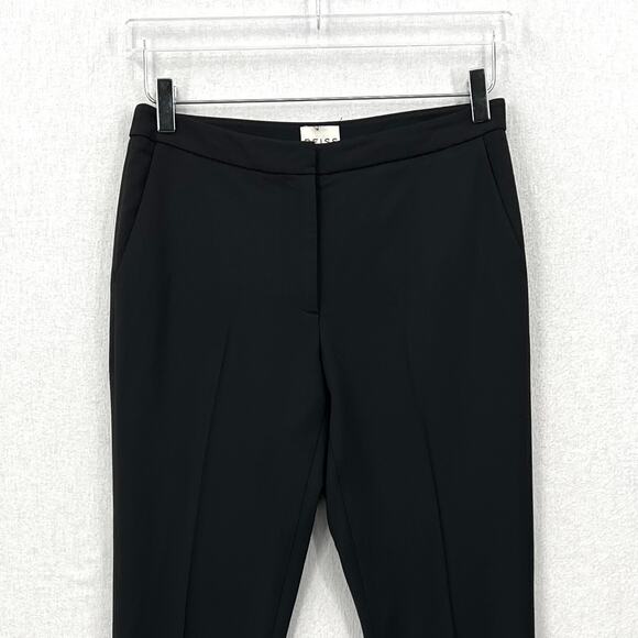 REISS Lee Trouser Pants Womens 4 Black Wool Mid Rise Tailored Slim Ankle Crop - Picture 5 of 15